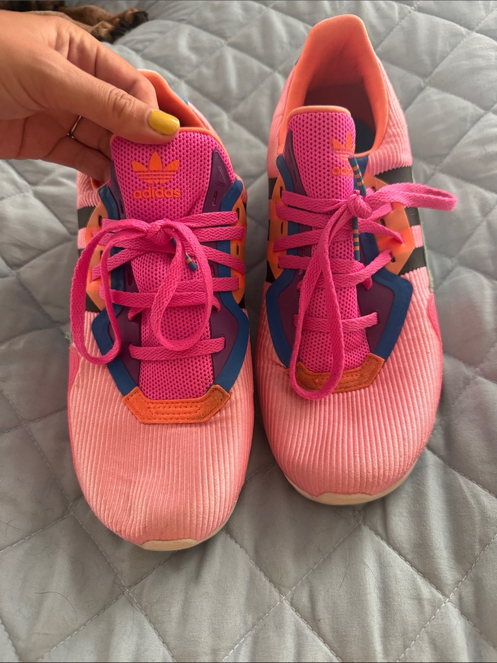 adidas Kids Pink and Orange Athletic Sneakers